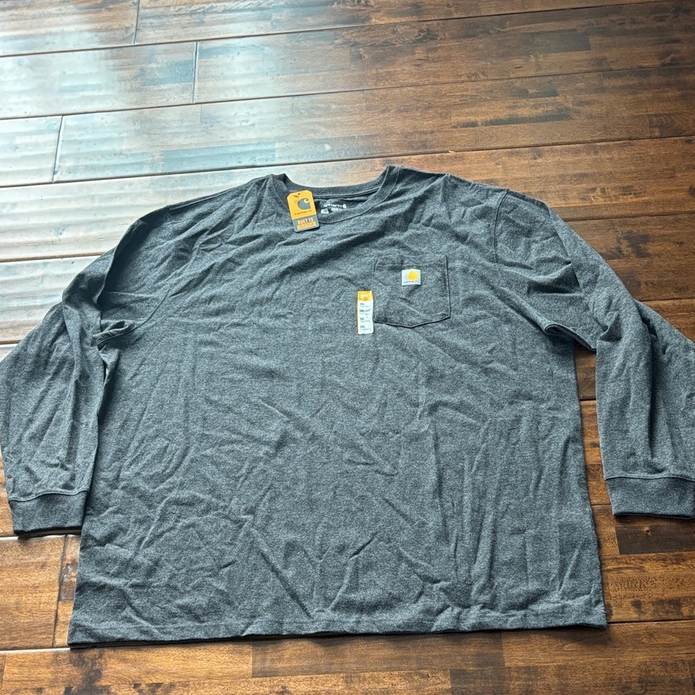 Carhartt Men’s Long Sleeve Pocket Tee - Heather Charcoal